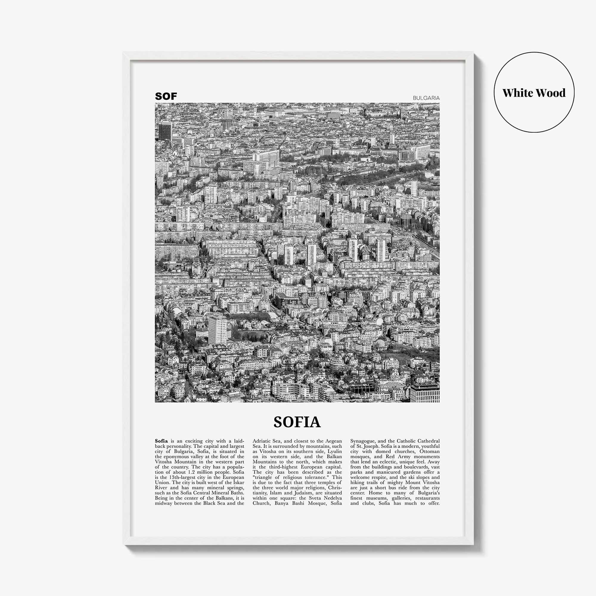Sofia Print Black and White, Sofia Wall Art, Sofia Poster, Sofia Photo, Sofia Wall Decor, City Art Print, Bulgaria, София, България, Europe