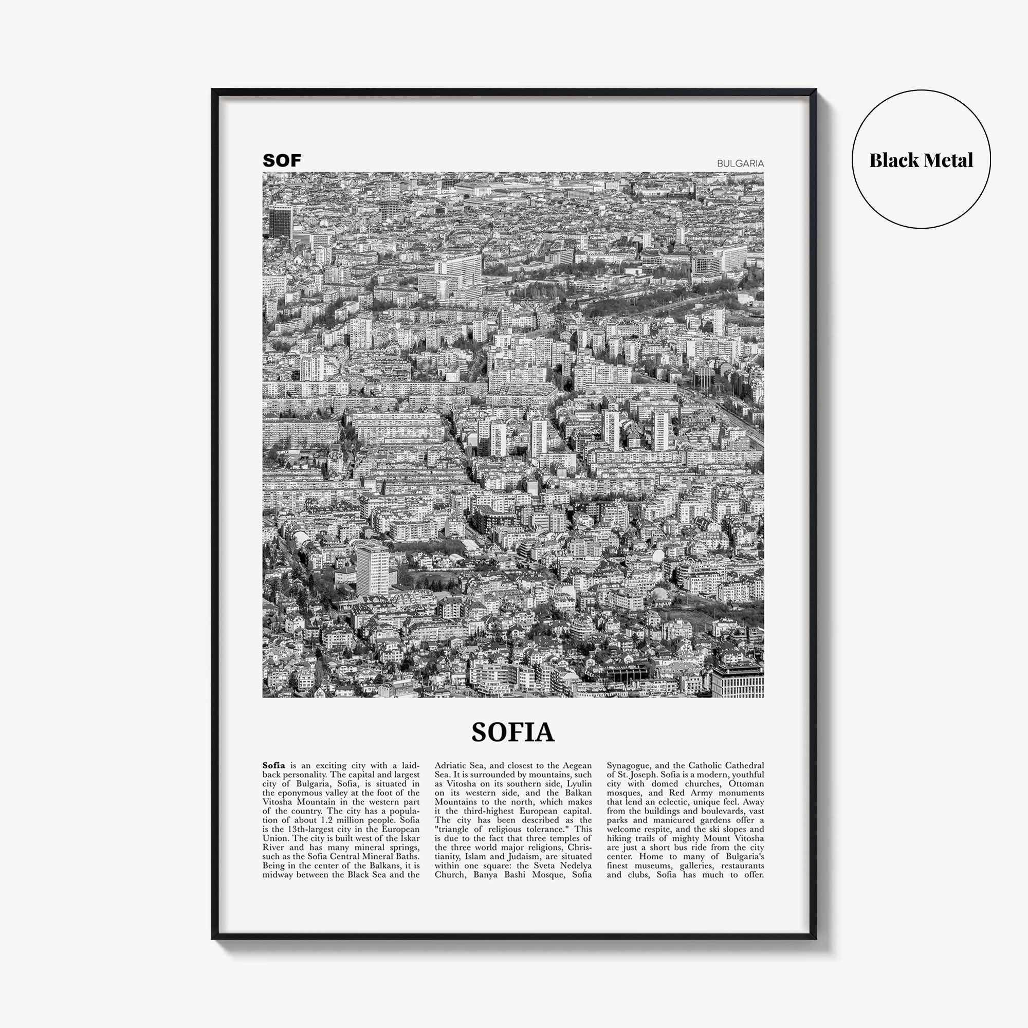 Sofia Print Black and White, Sofia Wall Art, Sofia Poster, Sofia Photo, Sofia Wall Decor, City Art Print, Bulgaria, София, България, Europe