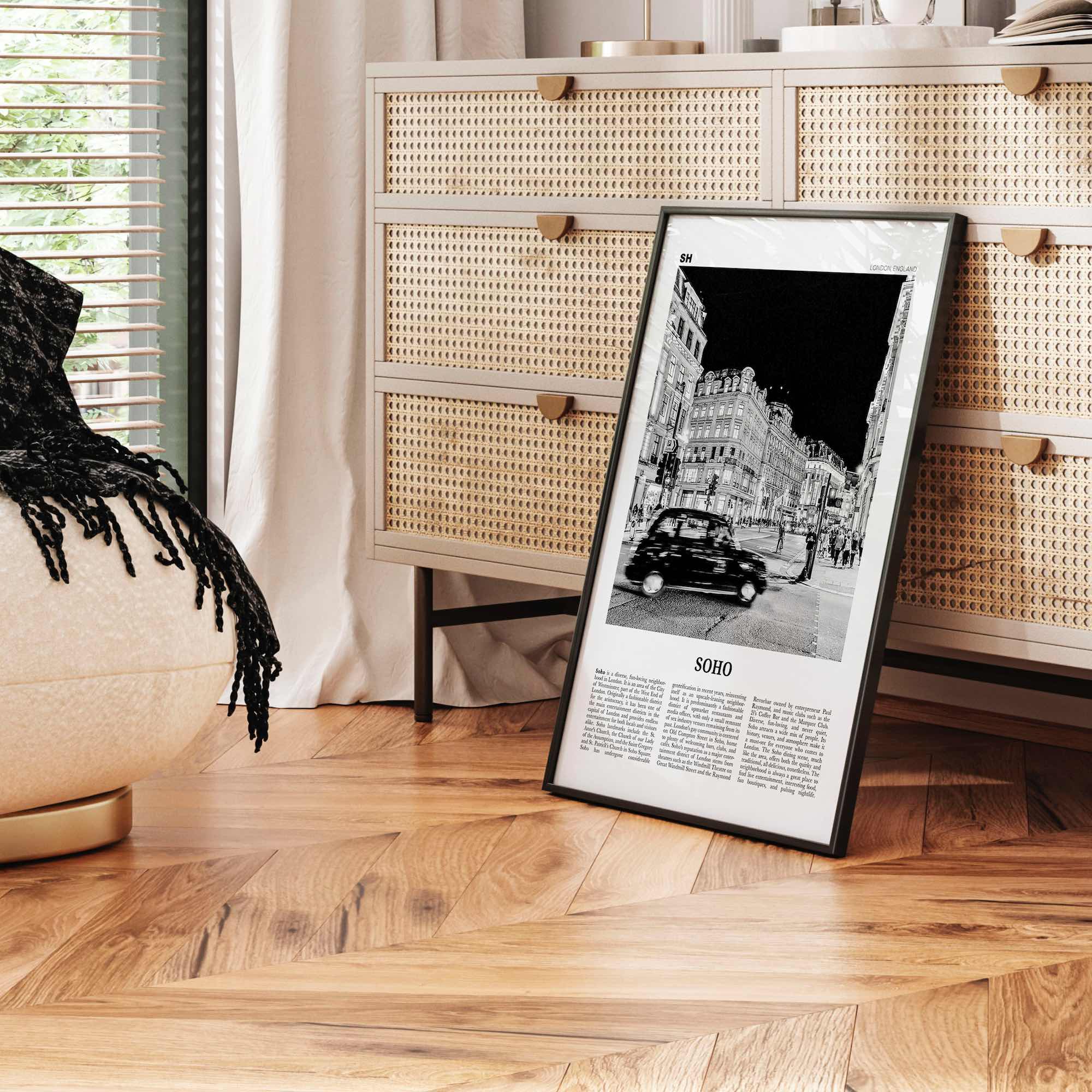 Soho Print Black and White London No 1, Soho London Wall Art, Soho London Poster, Soho London Photo, England, UK, United Kingdom, Europe