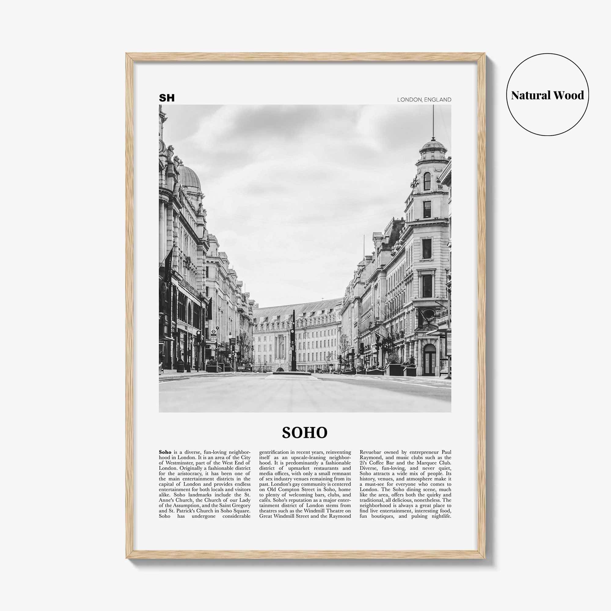 Soho Print Black and White London No 2, Soho London Wall Art, Soho London Poster, Soho London Photo, England, UK, United Kingdom, Europe