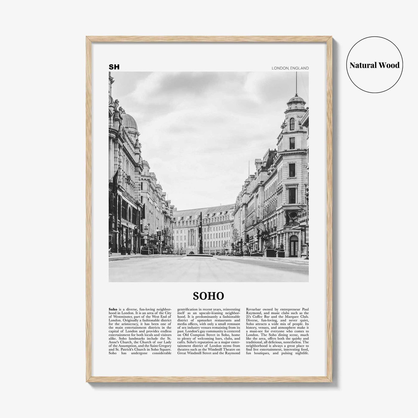 Soho Print Black and White London No 2, Soho London Wall Art, Soho London Poster, Soho London Photo, England, UK, United Kingdom, Europe