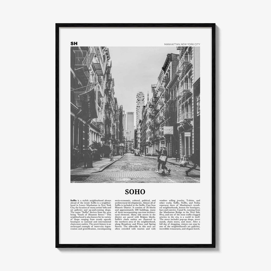 SoHo Print Black and White New York City No 1, Soho Wall Art, Soho Poster, Soho Photo, Soho Wall Decor, Manhattan, USA, United States