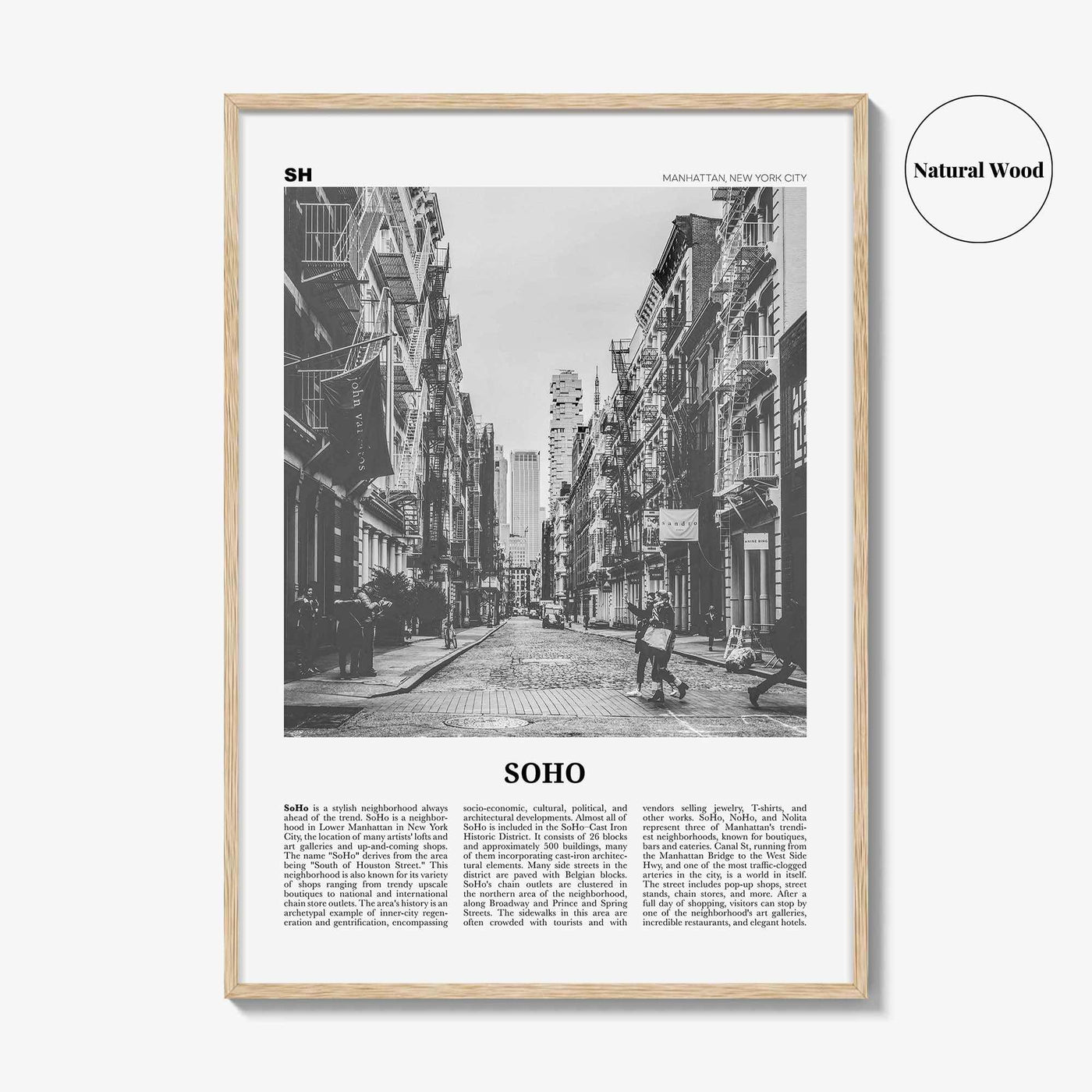 SoHo Print Black and White New York City No 1, Soho Wall Art, Soho Poster, Soho Photo, Soho Wall Decor, Manhattan, USA, United States