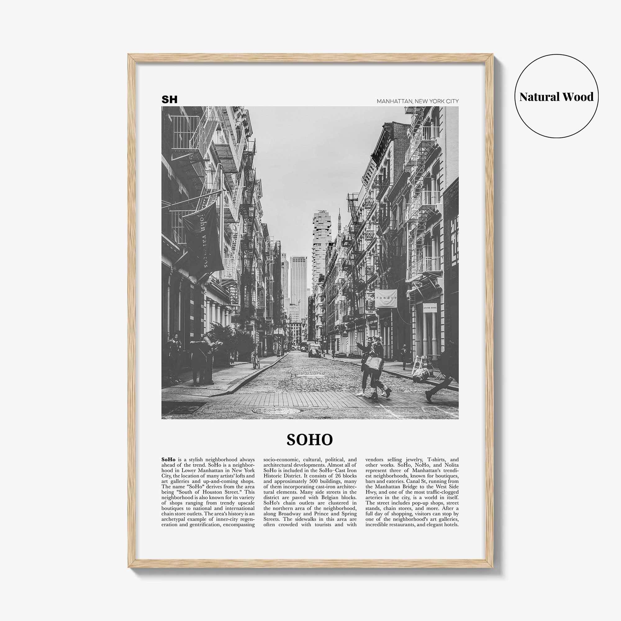 SoHo Print Black and White New York City No 1, Soho Wall Art, Soho Poster, Soho Photo, Soho Wall Decor, Manhattan, USA, United States