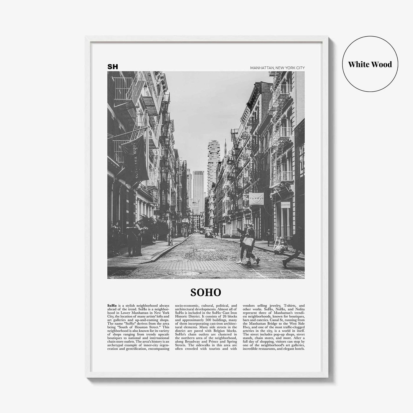 SoHo Print Black and White New York City No 1, Soho Wall Art, Soho Poster, Soho Photo, Soho Wall Decor, Manhattan, USA, United States