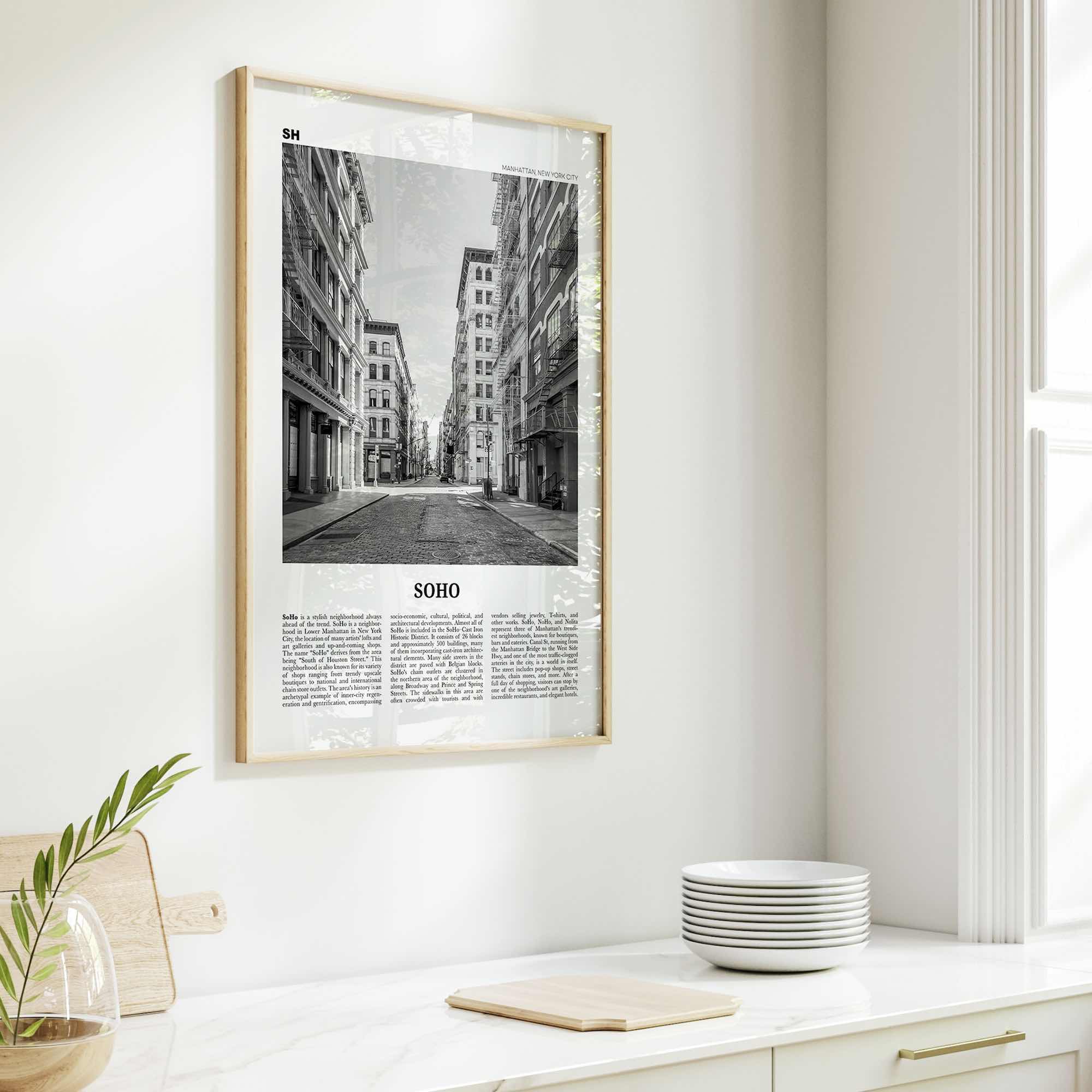 SoHo Print Black and White New York City No 2, Soho Wall Art, Soho Poster, Soho Photo, Soho Wall Decor, Manhattan, USA, United States