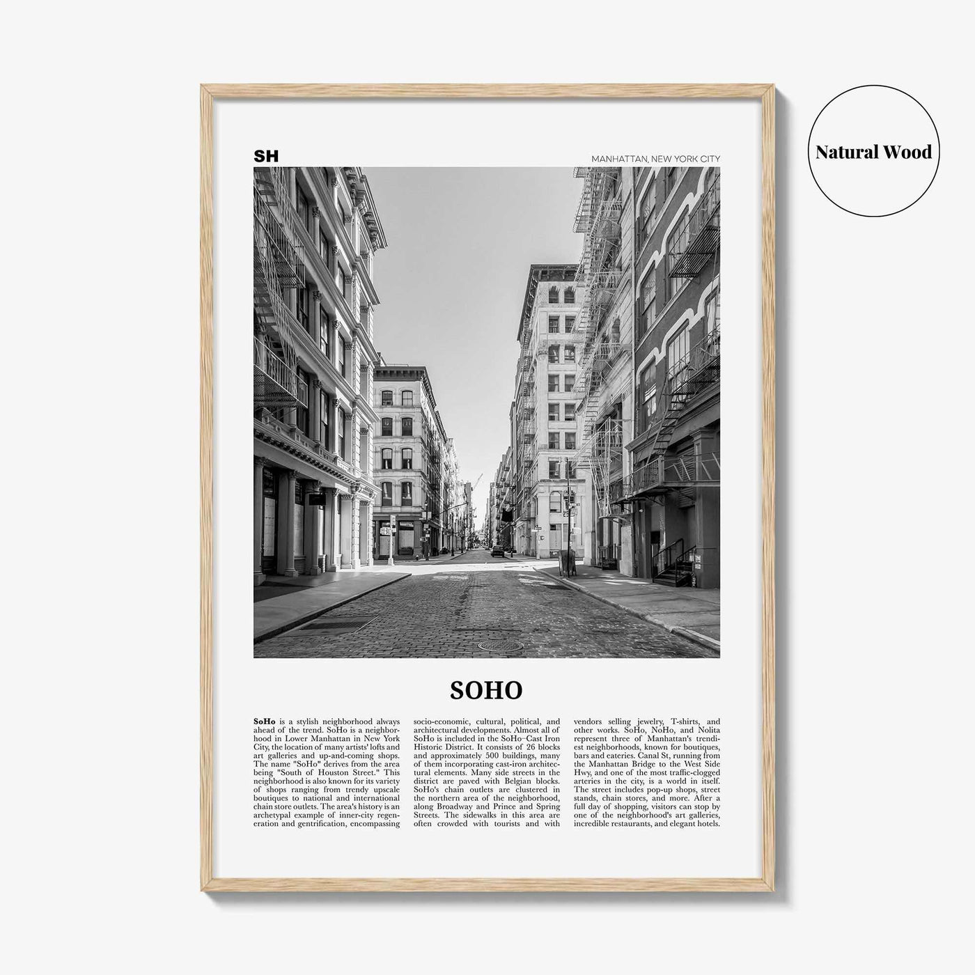 SoHo Print Black and White New York City No 2, Soho Wall Art, Soho Poster, Soho Photo, Soho Wall Decor, Manhattan, USA, United States