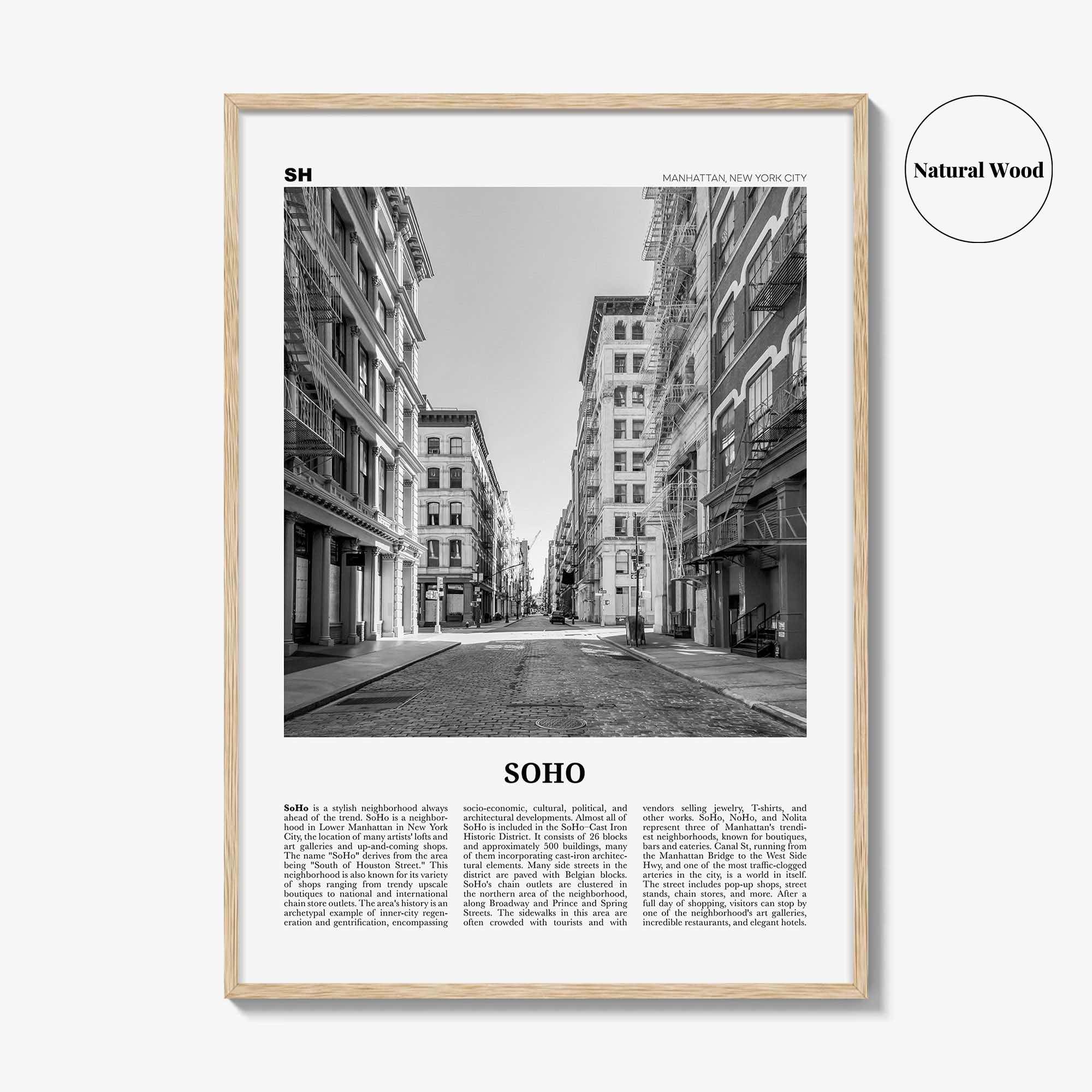 SoHo Print Black and White New York City No 2, Soho Wall Art, Soho Poster, Soho Photo, Soho Wall Decor, Manhattan, USA, United States