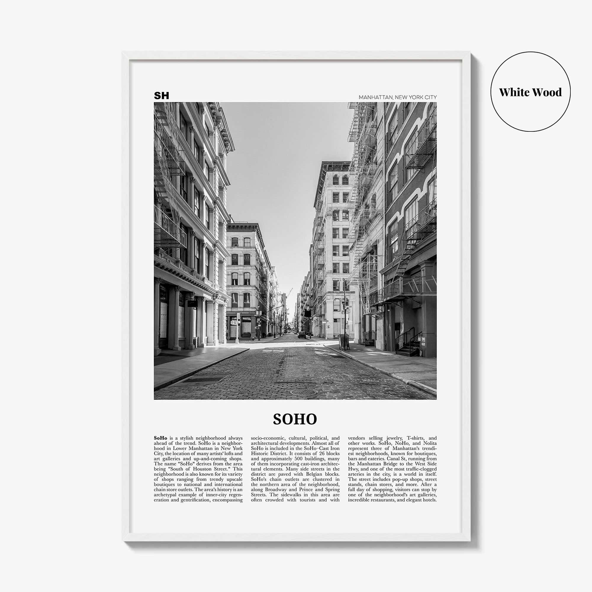 SoHo Print Black and White New York City No 2, Soho Wall Art, Soho Poster, Soho Photo, Soho Wall Decor, Manhattan, USA, United States