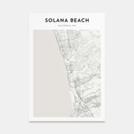 Solana Beach Map Portrait Poster