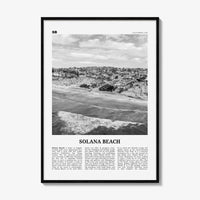 Solana Beach Print Black and White, Solana Beach Wall Art, Solana Beach Poster, Solana Beach Photo, California, USA, United States, America