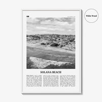 Solana Beach Print Black and White, Solana Beach Wall Art, Solana Beach Poster, Solana Beach Photo, California, USA, United States, America