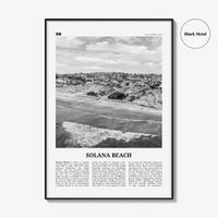 Solana Beach Print Black and White, Solana Beach Wall Art, Solana Beach Poster, Solana Beach Photo, California, USA, United States, America