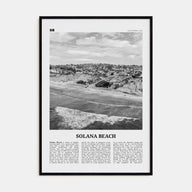 Solana Beach Travel B&W Poster
