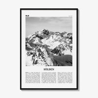 Solden Print Black and White, Solden Wall Art, Sölden Poster, Sölden Photo, Sölden Wall Décor, Ötztal, Tyrol, Austria, Imst, Österreich