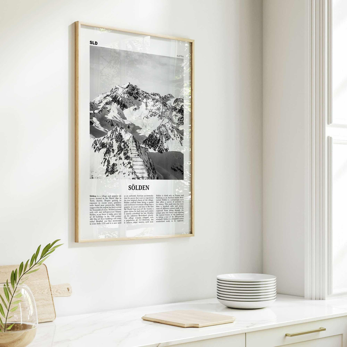 Solden Print Black and White, Solden Wall Art, Sölden Poster, Sölden Photo, Sölden Wall Décor, Ötztal, Tyrol, Austria, Imst, Österreich