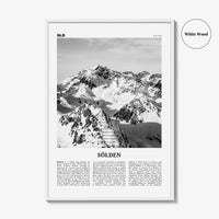 Solden Print Black and White, Solden Wall Art, Sölden Poster, Sölden Photo, Sölden Wall Décor, Ötztal, Tyrol, Austria, Imst, Österreich