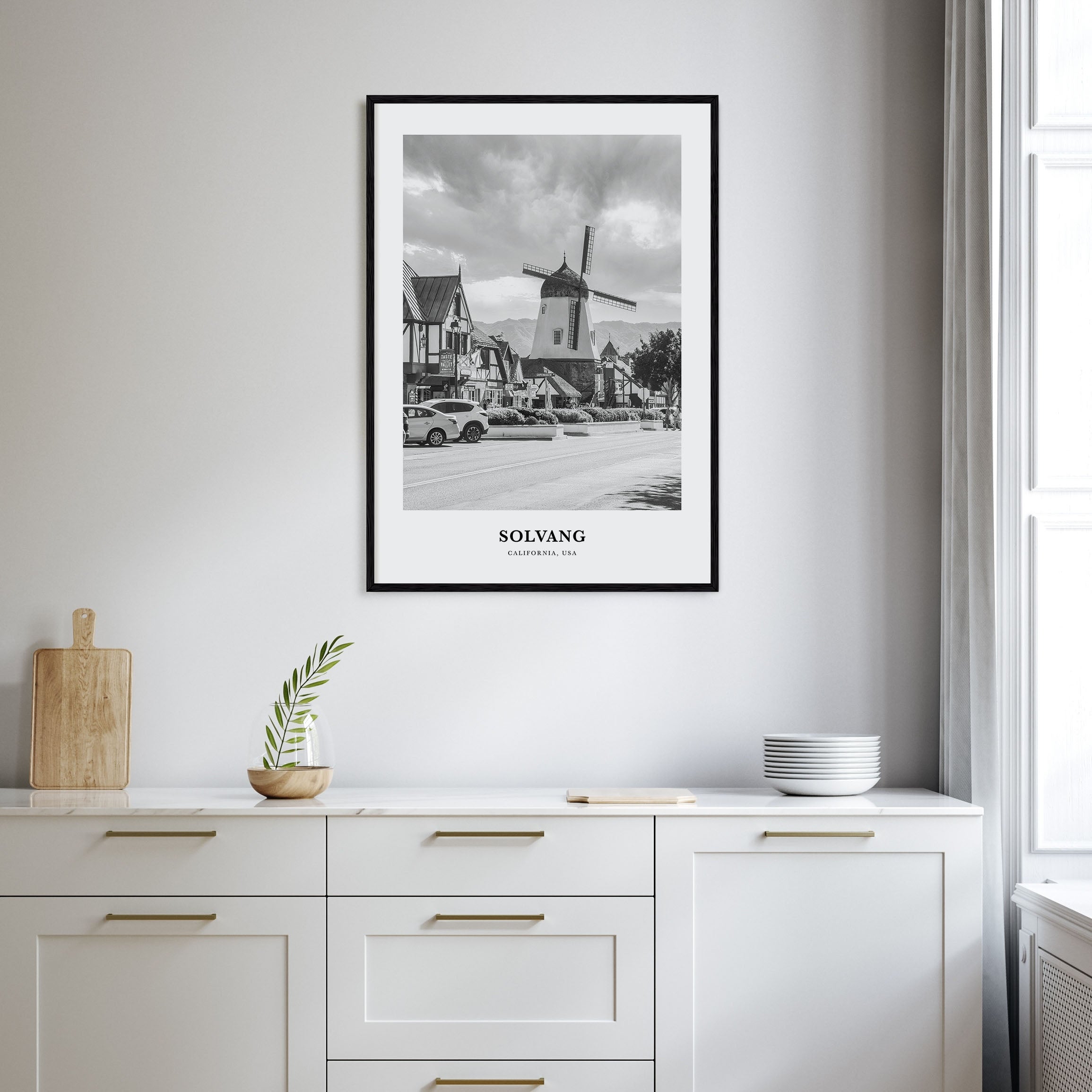Solvang Portrait B&W Poster