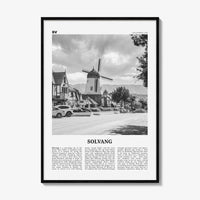 Solvang Print Black and White, Solvang Wall Art, Solvang Poster, Solvang Photo, Solvang Map, Solvang Wall Decor, California, USA