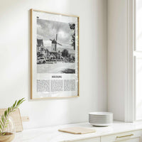 Solvang Print Black and White, Solvang Wall Art, Solvang Poster, Solvang Photo, Solvang Map, Solvang Wall Decor, California, USA