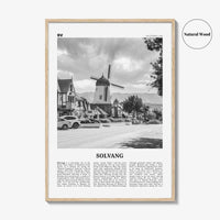 Solvang Print Black and White, Solvang Wall Art, Solvang Poster, Solvang Photo, Solvang Map, Solvang Wall Decor, California, USA