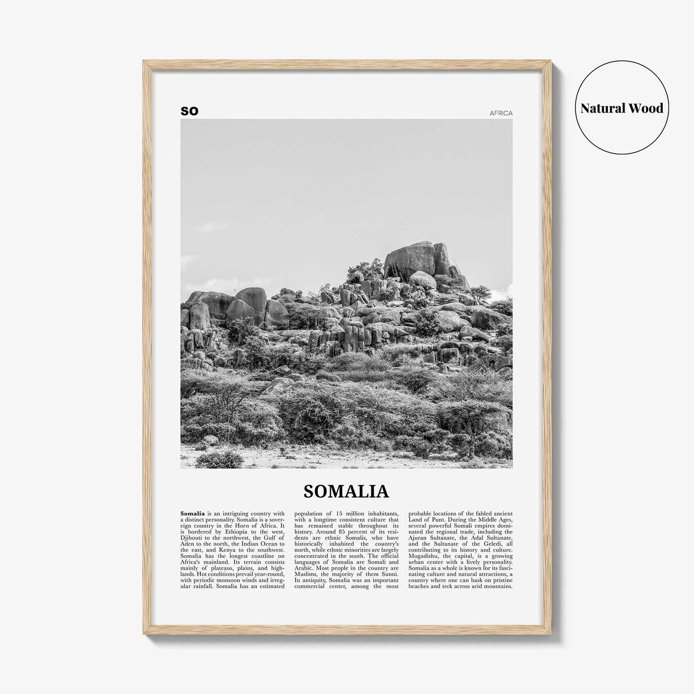 Somalia Print Black and White, Somalia Wall Art, Somalia Poster, Somalia Photo, الصومال Soomaaliya, Somali, Mogadishu, Africa