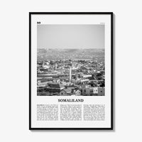 Somaliland Print Black and White, Somaliland Wall Art, Somaliland Poster, Somaliland Photo, Somaliland Wall Decor, Country Art Print