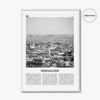 Somaliland Print Black and White, Somaliland Wall Art, Somaliland Poster, Somaliland Photo, Somaliland Wall Decor, Country Art Print