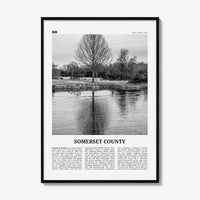 Somerset County Print Black and White, Somerset County Wall Art, Somerset County Poster, Somerset Photo, Somerset Wall Décor, Somerset Map