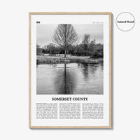 Somerset County Print Black and White, Somerset County Wall Art, Somerset County Poster, Somerset Photo, Somerset Wall Décor, Somerset Map