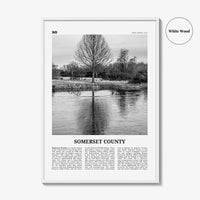 Somerset County Print Black and White, Somerset County Wall Art, Somerset County Poster, Somerset Photo, Somerset Wall Décor, Somerset Map