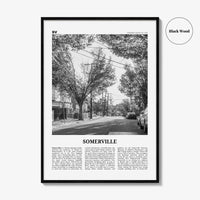 Somerville Print Black and White, Somerville Wall Art, Somerville Poster, Somerville Photo, Somerville Wall Décor, Massachusetts, USA