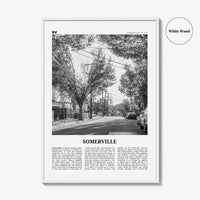 Somerville Print Black and White, Somerville Wall Art, Somerville Poster, Somerville Photo, Somerville Wall Décor, Massachusetts, USA