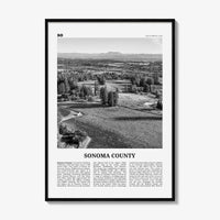 Sonoma County Print Black and White, Sonoma County Wall Art, Sonoma County Poster, Sonoma County Photo, Sonoma County Wall Décor, Sonoma Map
