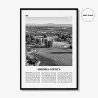 Sonoma County Print Black and White, Sonoma County Wall Art, Sonoma County Poster, Sonoma County Photo, Sonoma County Wall Décor, Sonoma Map