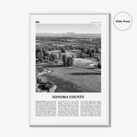 Sonoma County Print Black and White, Sonoma County Wall Art, Sonoma County Poster, Sonoma County Photo, Sonoma County Wall Décor, Sonoma Map