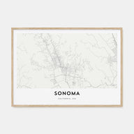 Sonoma Map Landscape Poster