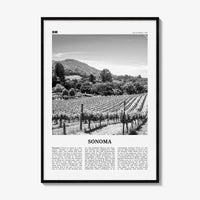 Sonoma Print Black and White, Sonoma Wall Art, Sonoma Poster, Sonoma Photo, Sonoma Wall Decor, California, USA, United States, North America