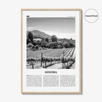Sonoma Print Black and White, Sonoma Wall Art, Sonoma Poster, Sonoma Photo, Sonoma Wall Decor, California, USA, United States, North America
