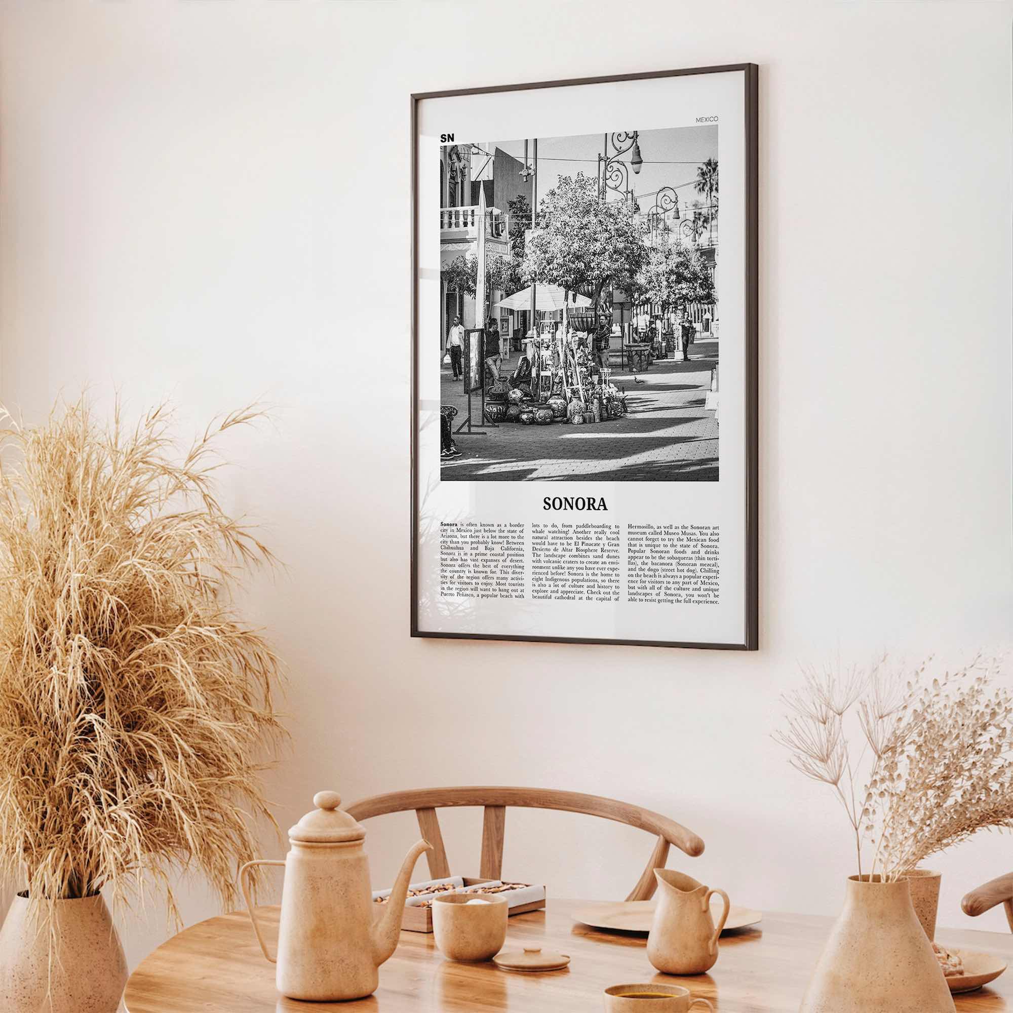 Sonora Print Black and White, Sonora Wall Art, Sonora Poster, Sonora Photo, Sonora Wall Decor, Mexico, Hermosillo