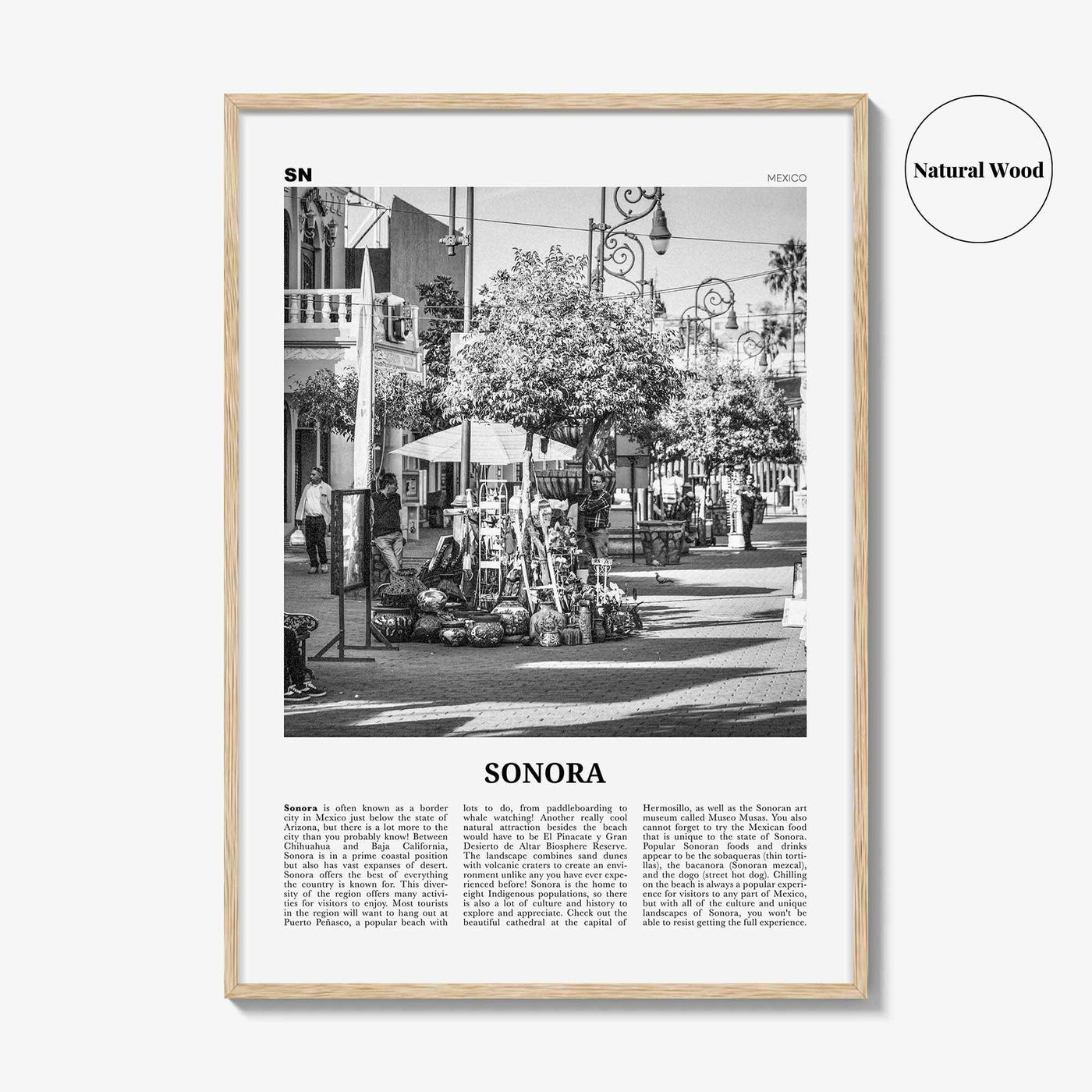 Sonora Print Black and White, Sonora Wall Art, Sonora Poster, Sonora Photo, Sonora Wall Decor, Mexico, Hermosillo