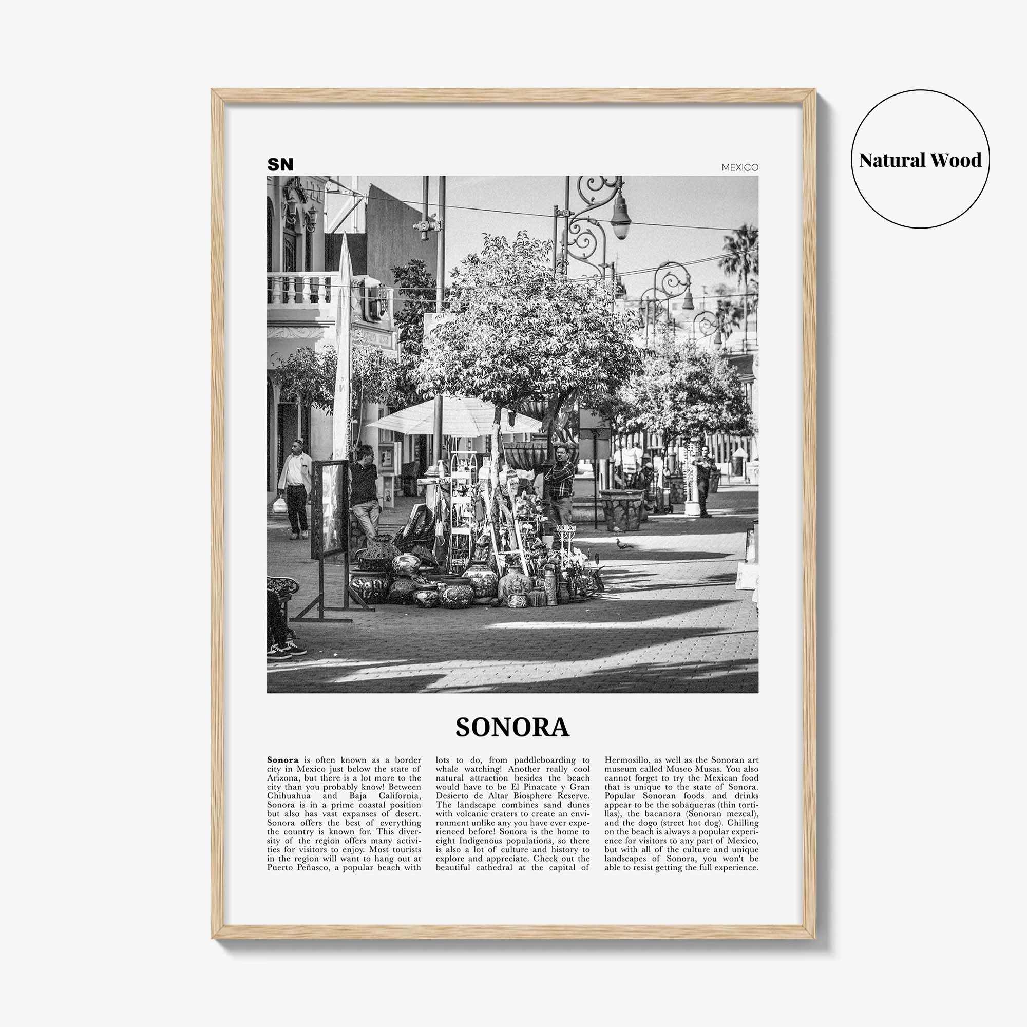 Sonora Print Black and White, Sonora Wall Art, Sonora Poster, Sonora Photo, Sonora Wall Decor, Mexico, Hermosillo