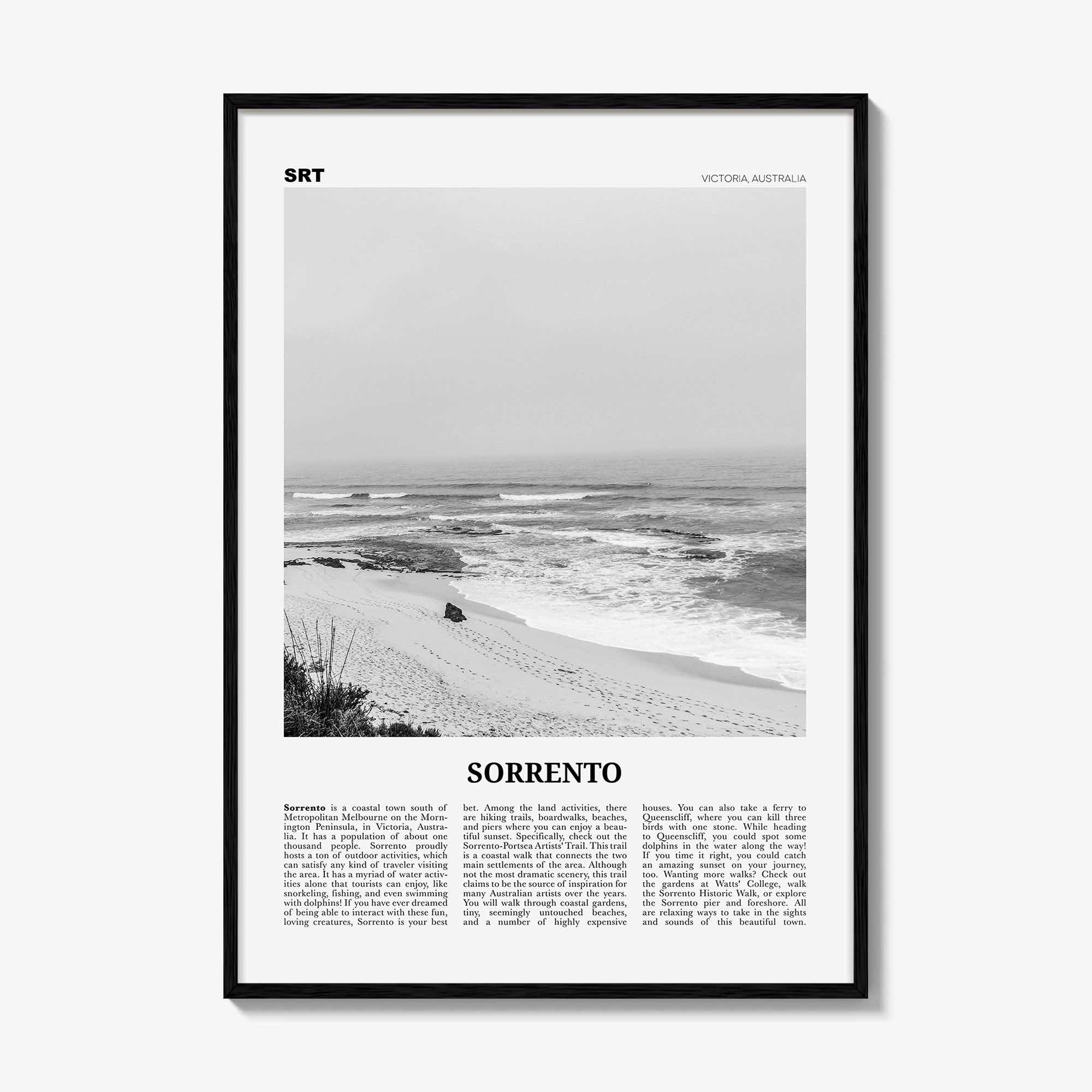 Sorrento Print Black and White Australia, Sorrento Wall Art, Sorrento Poster, Sorrento Photo, Sorrento Wall Décor, Victoria, Australia