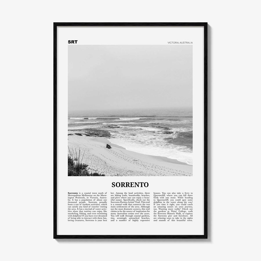 Sorrento Print Black and White Australia, Sorrento Wall Art, Sorrento Poster, Sorrento Photo, Sorrento Wall Décor, Victoria, Australia