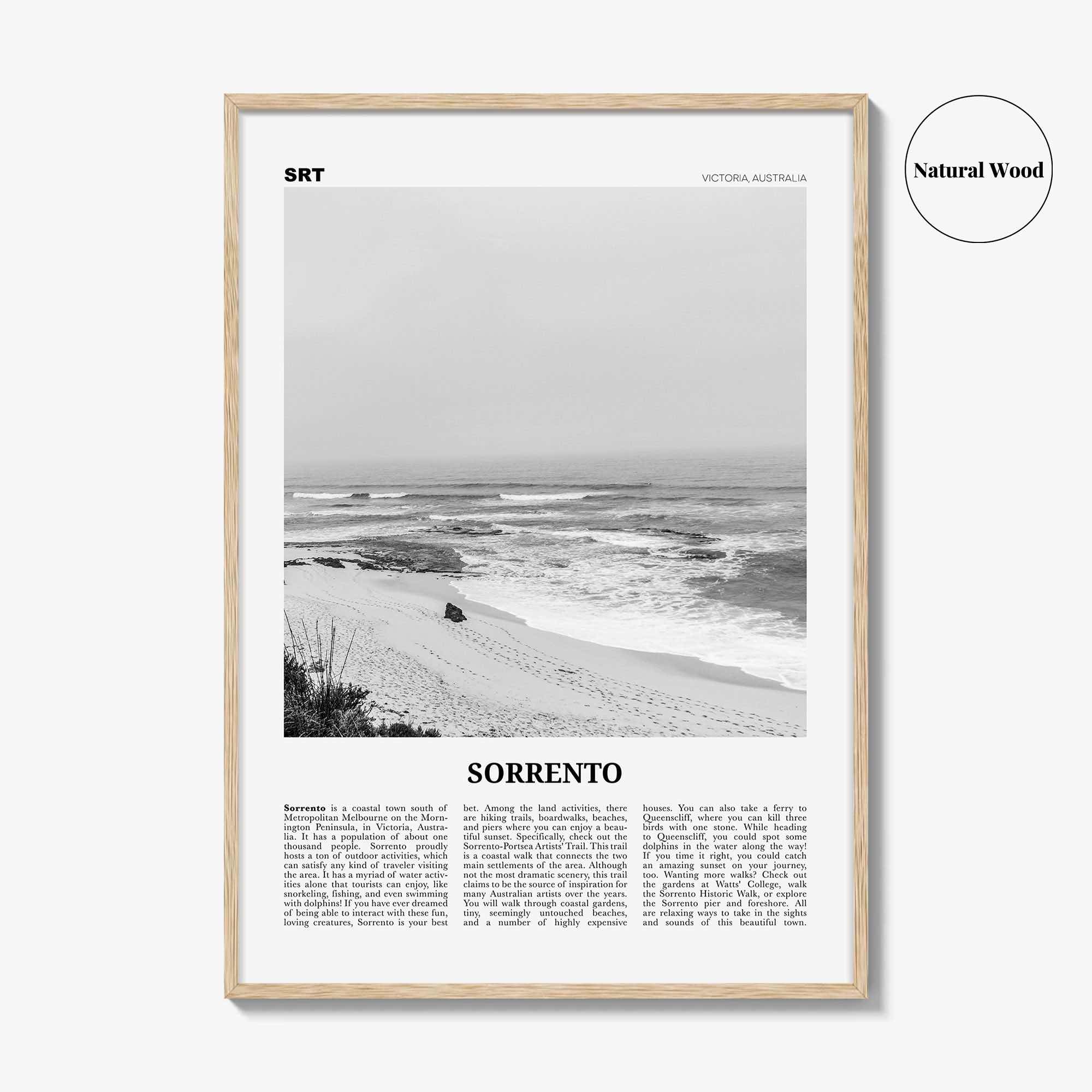 Sorrento Print Black and White Australia, Sorrento Wall Art, Sorrento Poster, Sorrento Photo, Sorrento Wall Décor, Victoria, Australia
