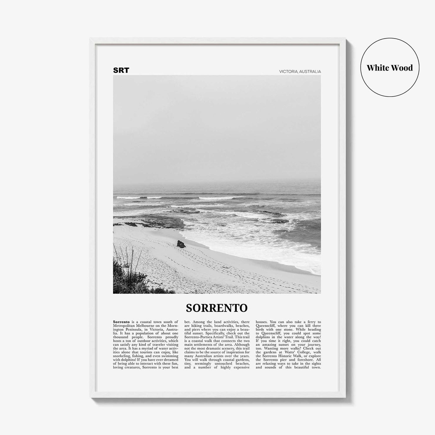 Sorrento Print Black and White Australia, Sorrento Wall Art, Sorrento Poster, Sorrento Photo, Sorrento Wall Décor, Victoria, Australia