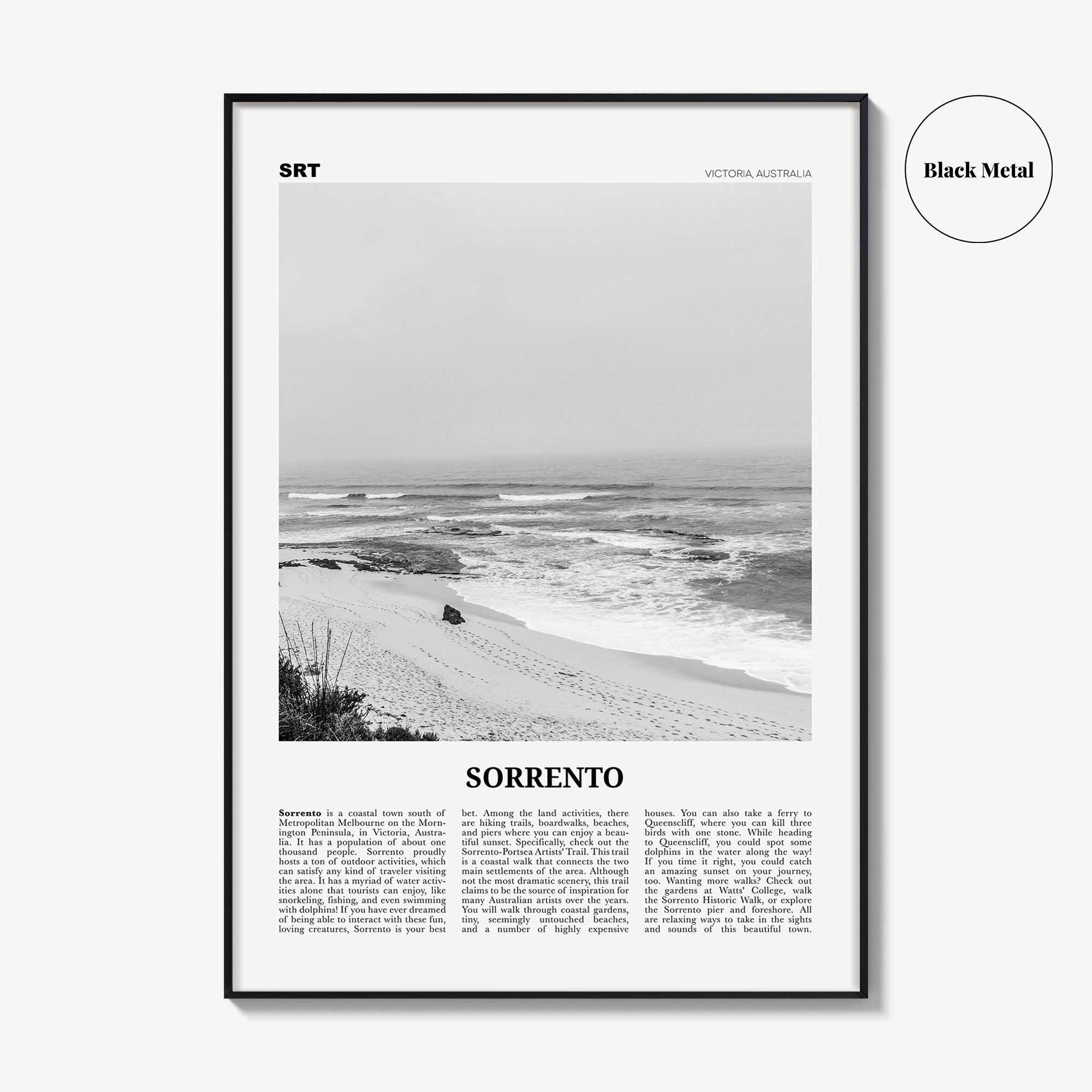 Sorrento Print Black and White Australia, Sorrento Wall Art, Sorrento Poster, Sorrento Photo, Sorrento Wall Décor, Victoria, Australia