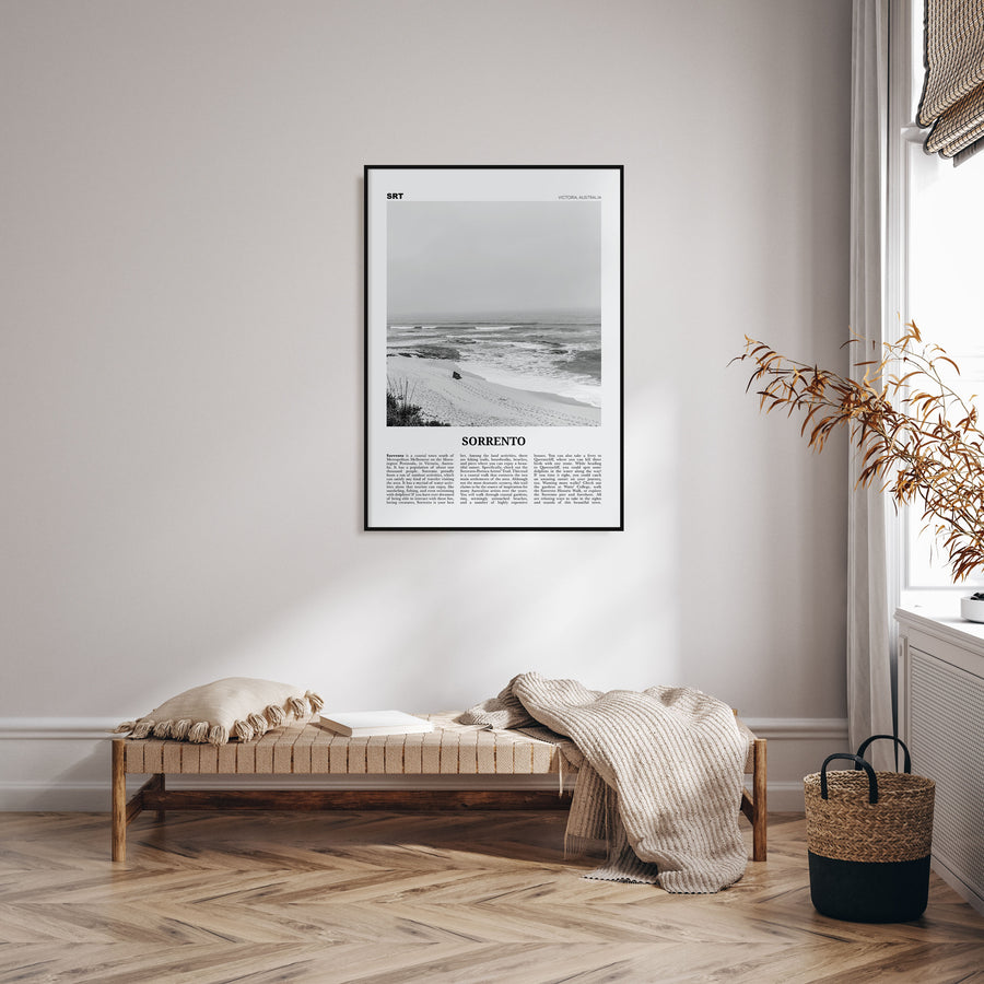 Sorrento, Australia Travel B&W Poster