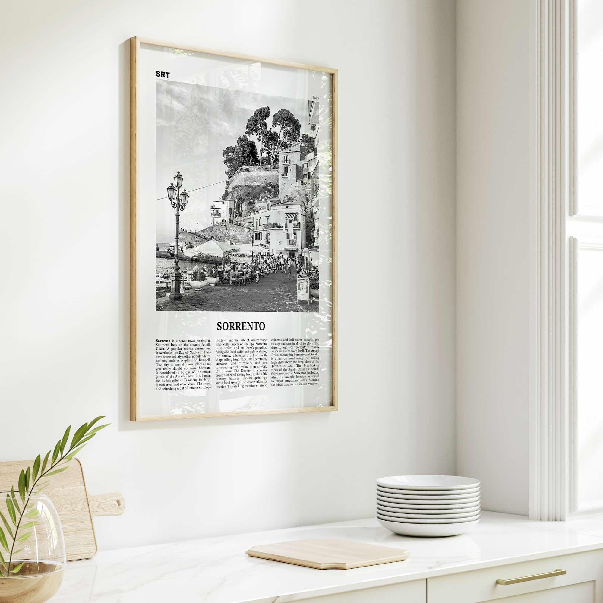 Sorrento Print Black and White Italy, Sorrento Wall Art, Sorrento Poster, Sorrento Photo, Sorrento, Italia, Naples, Campania, Amalfi Coast