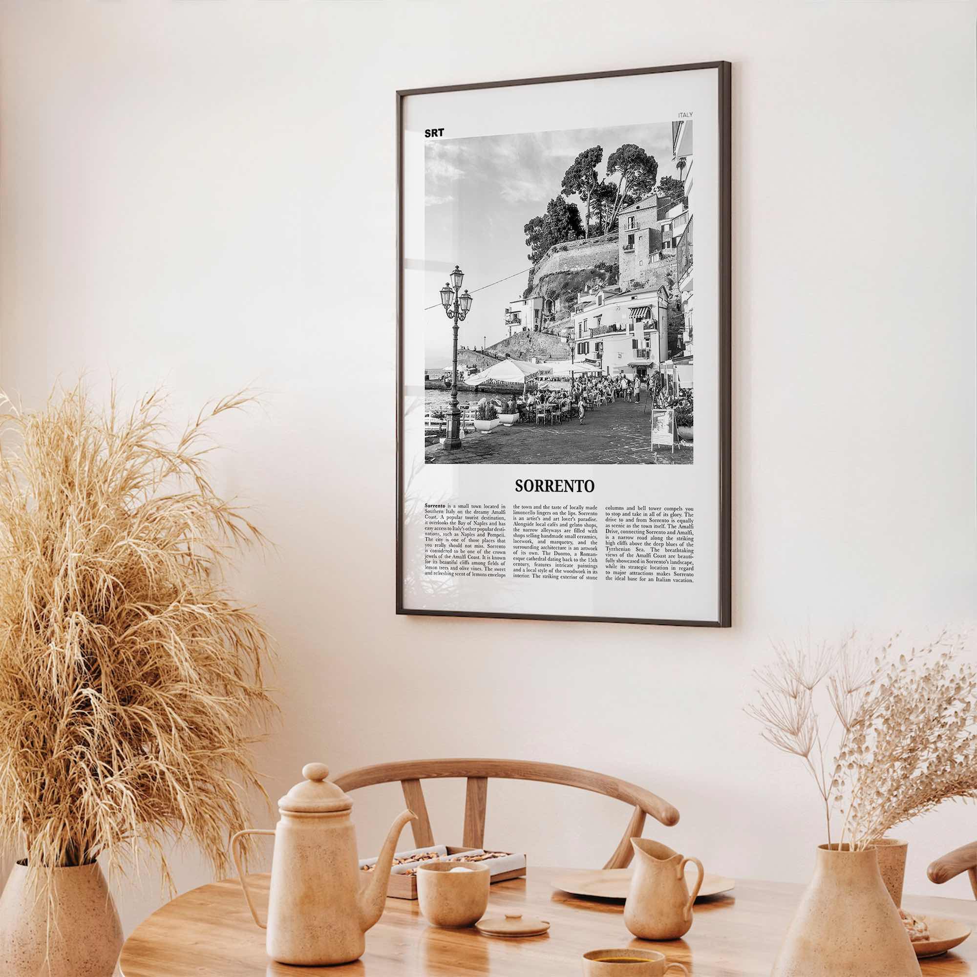 Sorrento Print Black and White Italy, Sorrento Wall Art, Sorrento Poster, Sorrento Photo, Sorrento, Italia, Naples, Campania, Amalfi Coast